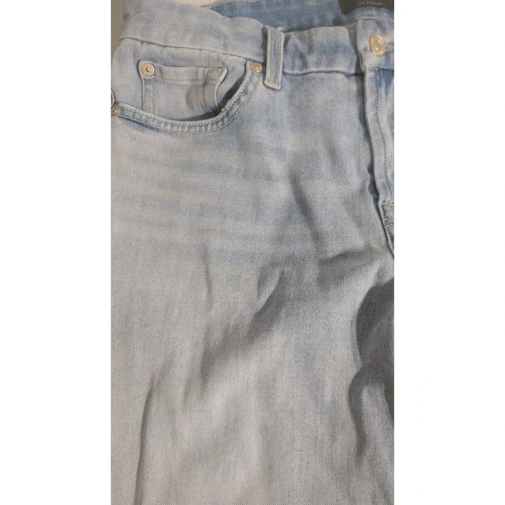 7 For All Mankind Jeans Womens 31 Blue Kimmie Straight Stretch Light Wash Denim‎
